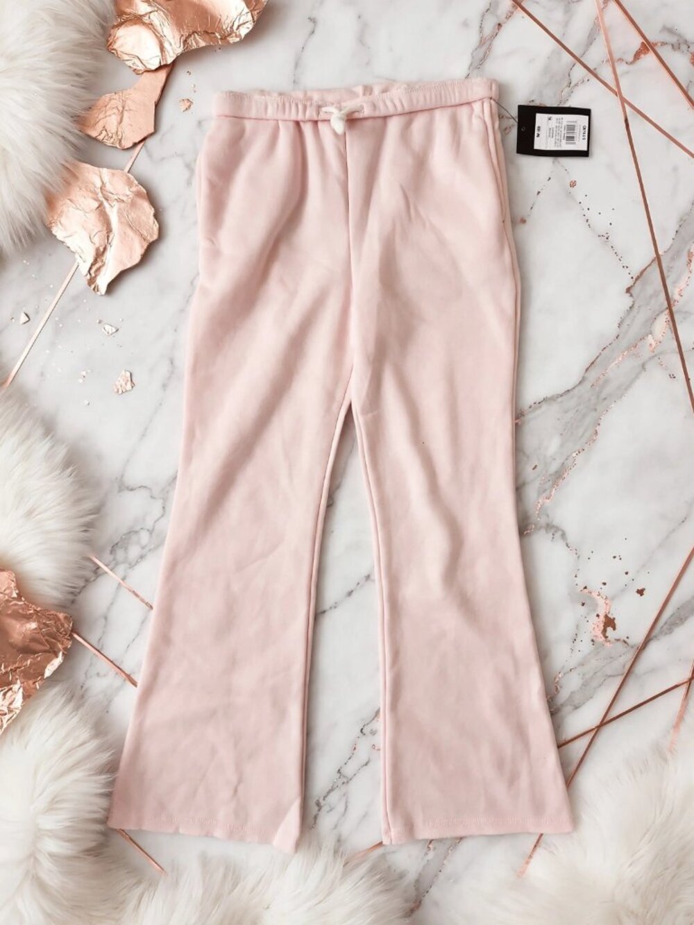 Girls Light Pink Wide Leg Jogger
